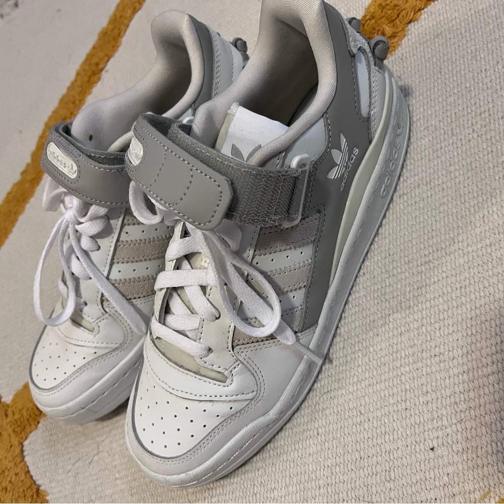 Adidas Athletic Shoes White and Gray with Velcro strap